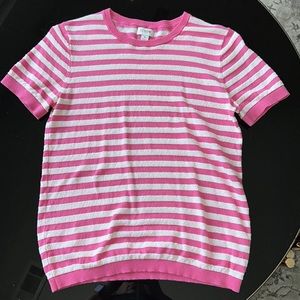 W Small pink and white striped J Crew shirt